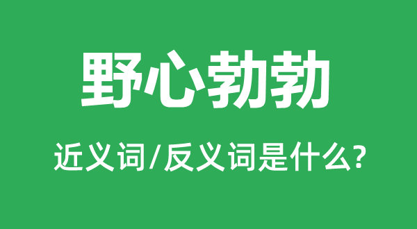 野心勃勃的近義詞和反義詞是什么,野心勃勃是什么意思