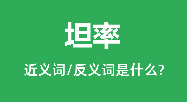 坦率的近義詞和反義詞是什么,坦率是什么意思