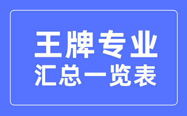 2023年各高校王牌專業(yè)匯總,重點(diǎn)大學(xué)王牌專業(yè)一覽表