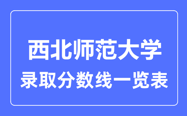 2023年高考多少分能上西北師范大學？附各省錄取分數線