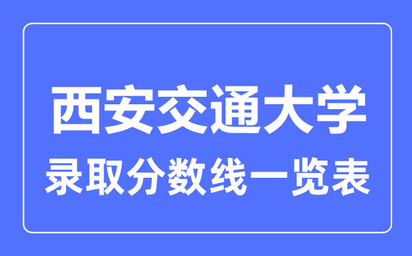 2023年高考多少分能上西安交通大學？附各省錄取分數線