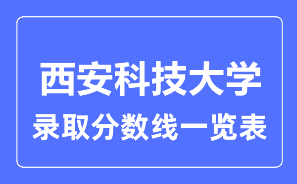 2023年高考多少分能上西安科技大學？附各省錄取分數線