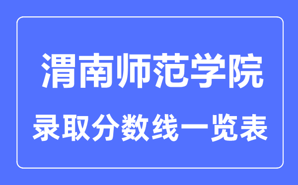 2023年高考多少分能上渭南師范學院？附各省錄取分數線