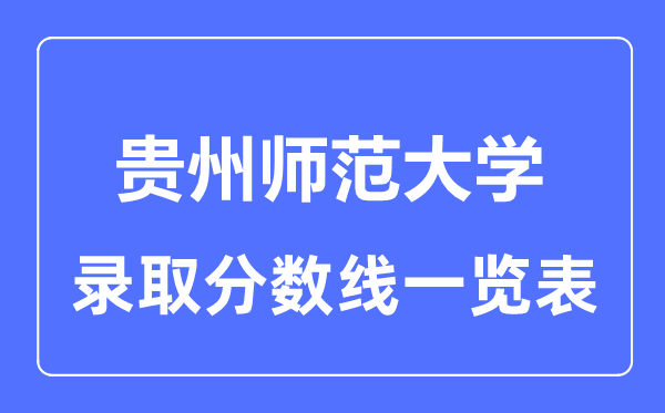 2023年高考多少分能上貴州師范大學？附各省錄取分數線