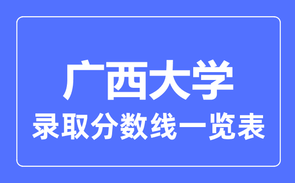 2023年高考多少分能上廣西大學？附各省錄取分數(shù)線