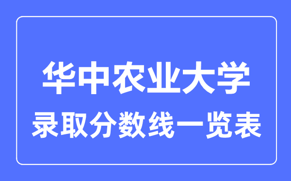 2023年高考多少分能上華中農(nóng)業(yè)大學(xué)?附各省錄取分?jǐn)?shù)線