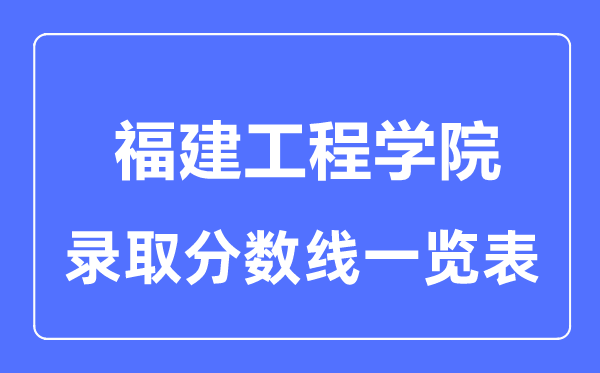 2023年高考多少分能上福建工程學院？附各省錄取分數線