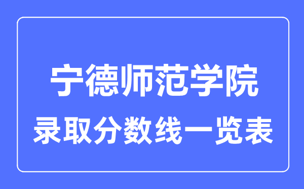 2023年高考多少分能上寧德師范學院？附各省錄取分數線