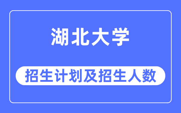 2023年湖北大學各省招生計劃及各專業招生人數是多少