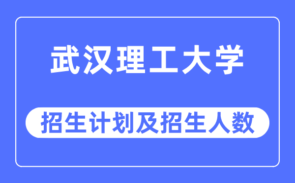 2023年武漢理工大學各省招生計劃及各專業招生人數是多少
