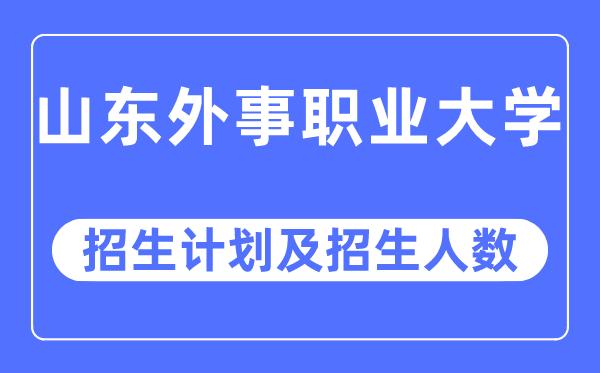 2023年山東外事職業大學各省招生計劃及各專業招生人數是多少