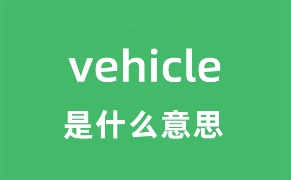 vehicle是什么意思