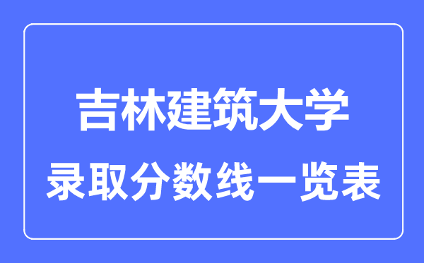 2023年高考多少分能上吉林建筑大學？附各省錄取分數線