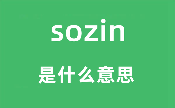 sozin是什么意思,sozin怎么讀,中文翻譯是什么