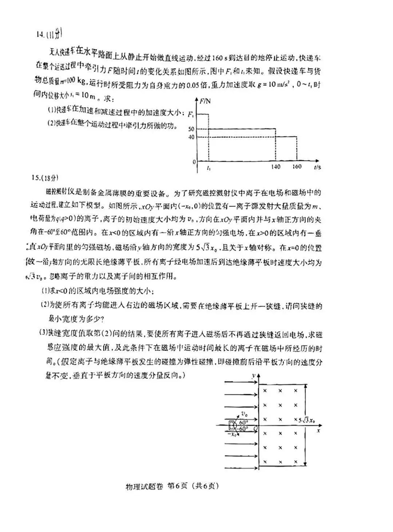 新高考2024七省聯考物理試卷及答案解析