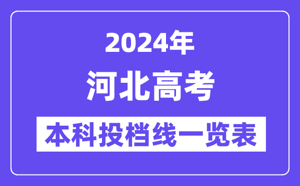 河北2024年高考本科批投檔線一覽表(2025年參考)