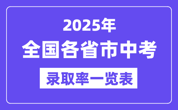 2025中考會很難嗎,全國各地中考錄取率一覽表