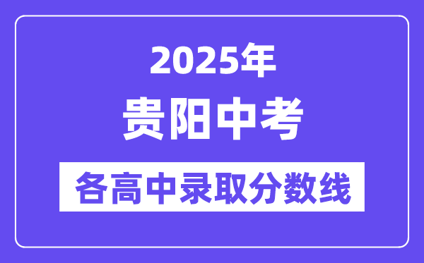2025年貴陽中考各高中錄取分數線一覽表