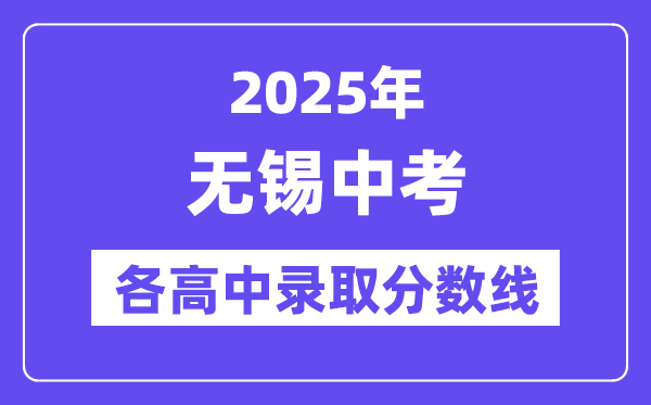 2025年無錫中考各高中錄取分數線一覽表