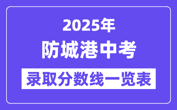 2025年防城港中考各高中錄取分?jǐn)?shù)線一覽表