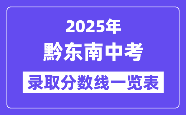 2025年黔東南州中考各高中錄取分數線一覽表