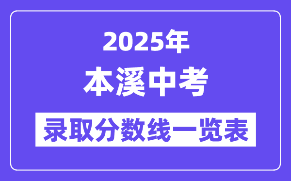 2025年本溪中考各高中錄取分?jǐn)?shù)線一覽表