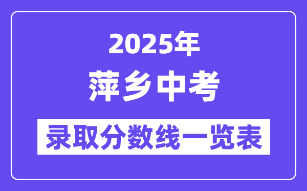 2025年萍鄉(xiāng)中考各高中錄取分數(shù)線一覽表