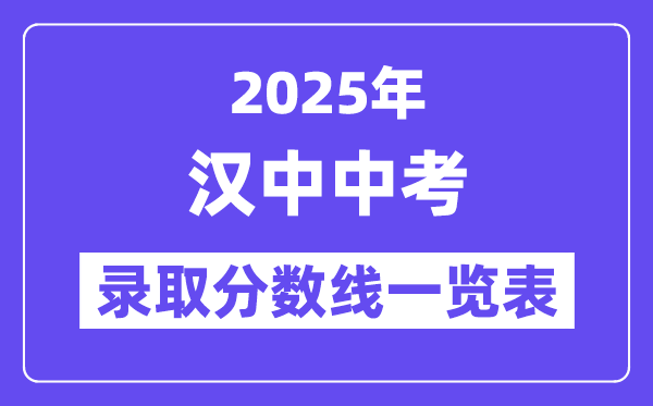 2025年漢中中考各高中錄取分數線一覽表