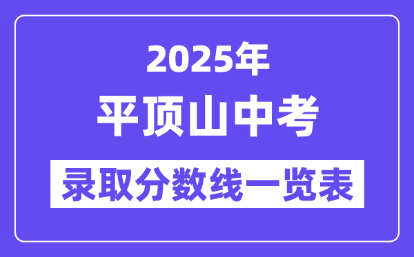2025年平頂山中考各高中錄取分數線一覽表