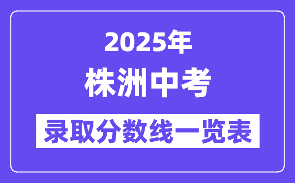 2025年株洲中考各高中錄取分數線一覽表