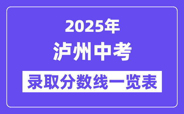 2025年瀘州中考各高中錄取分數線一覽表