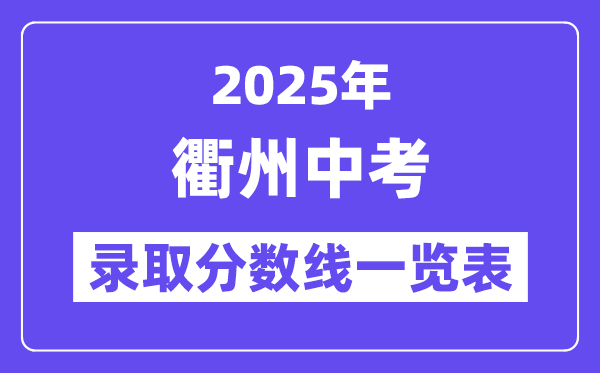 2025年衢州中考各高中錄取分數線一覽表