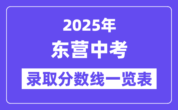 2025年東營中考各高中錄取分數線一覽表