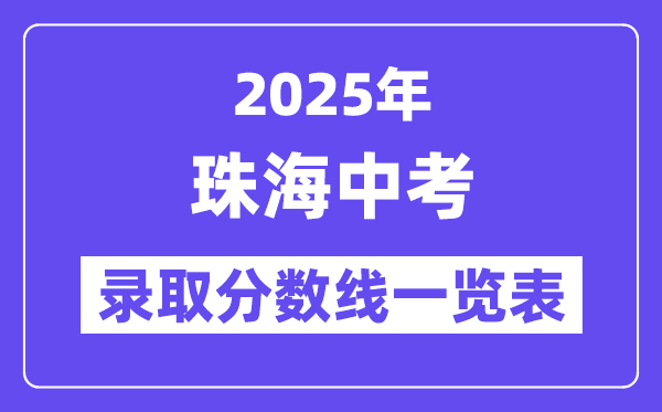 2025年珠海中考各高中錄取分?jǐn)?shù)線一覽表