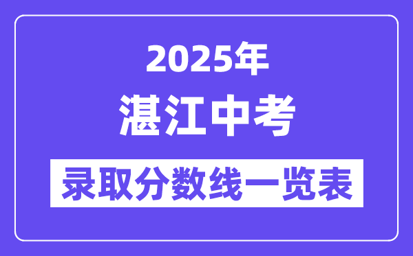 2025年湛江中考各高中錄取分數線一覽表
