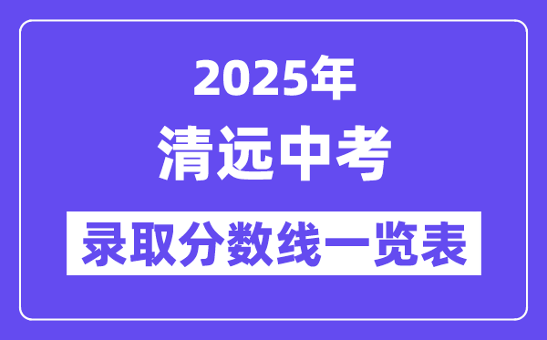 2025年清遠中考各高中錄取分數(shù)線一覽表