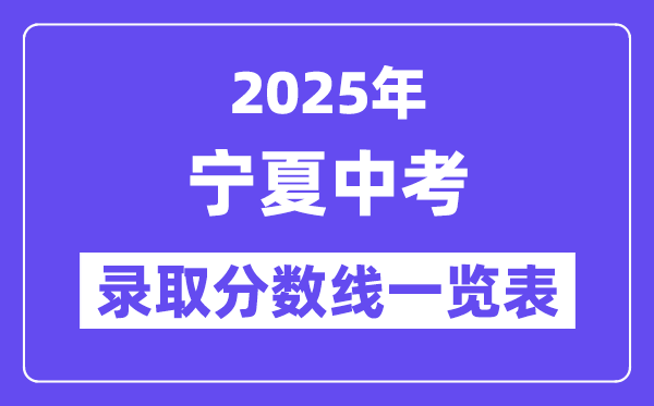 2025年寧夏中考錄取分數線一覽表,中考多少分能上高中？