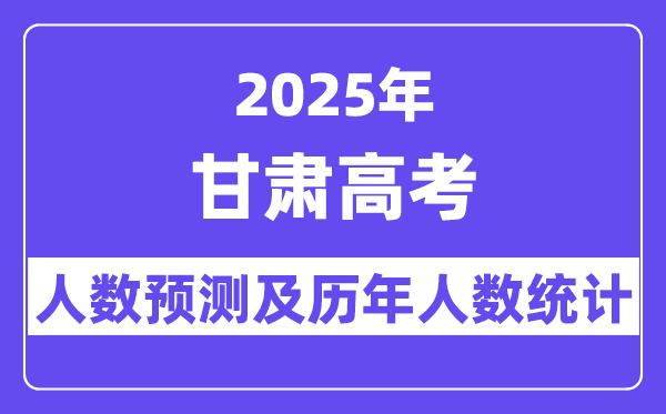 2025年甘肅高考人數預估多少?