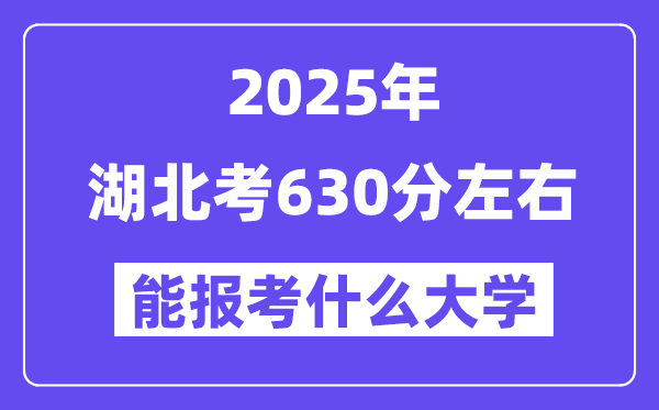 2025年湖北考630分左右能報考上什么大學?附位次排名對照表
