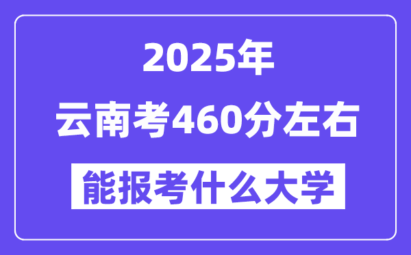 2025年云南考460分左右能報考上什么大學?附位次排名對照表