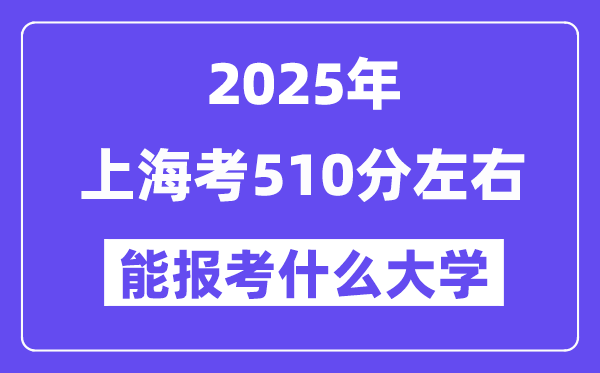 2025年上海考510分左右能報考上什么大學?附位次排名對照表
