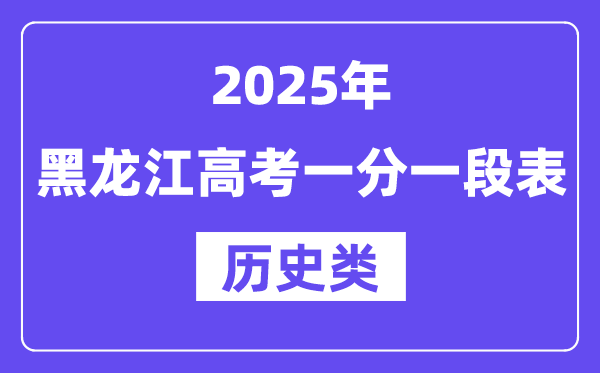 2025黑龍江高考一分一段表（歷史類）位次排名查詢