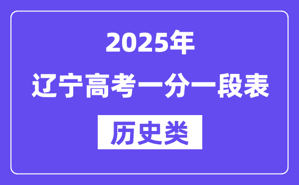 2025遼寧高考一分一段表（歷史類）位次排名查詢