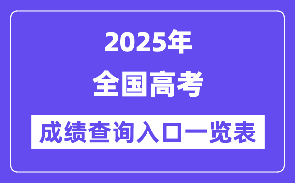 2025年全國(guó)各地高考成績(jī)查詢?nèi)肟谝挥[表(完整版)